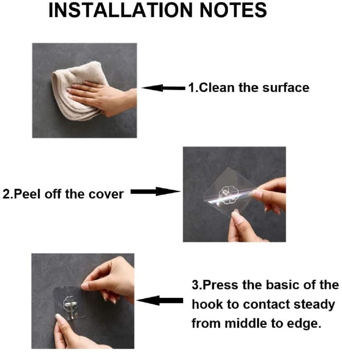 Self Adhesive Wall Hooks – No Drilling, Strong Hold | Pack of 6