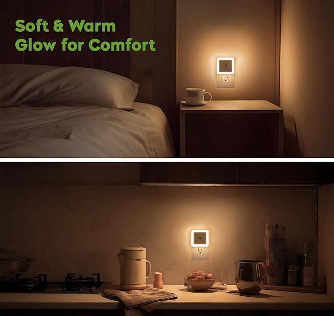 Night Lamp Sensor LED Light — Auto On/Off Plug-In Night Light