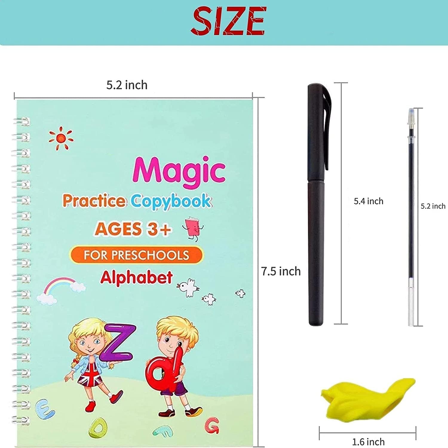 Magic Practice Copybook for Kids — Reusable Writing Book