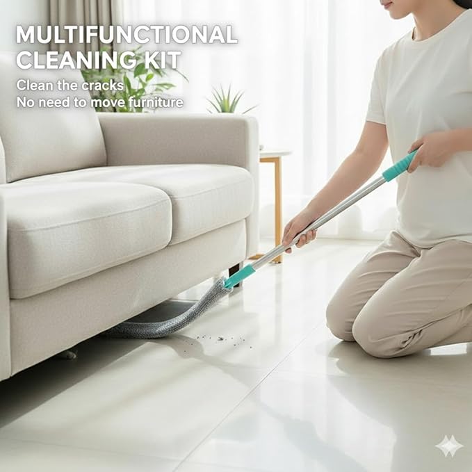 Microfiber Gap Dust Brush — Flexible Long Handle Cleaner for Sofa & Bed