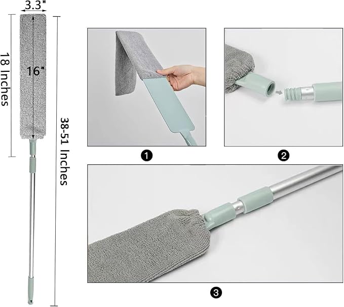 Microfiber Gap Dust Brush — Flexible Long Handle Cleaner for Sofa & Bed