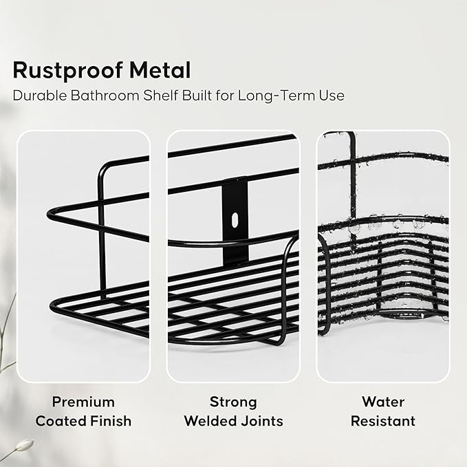 Self-Adhesive Bathroom Corner Storage Rack — No Drilling Required