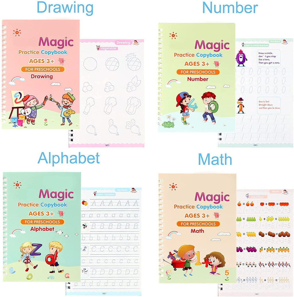 Magic Practice Copybook for Kids — Reusable Writing Book