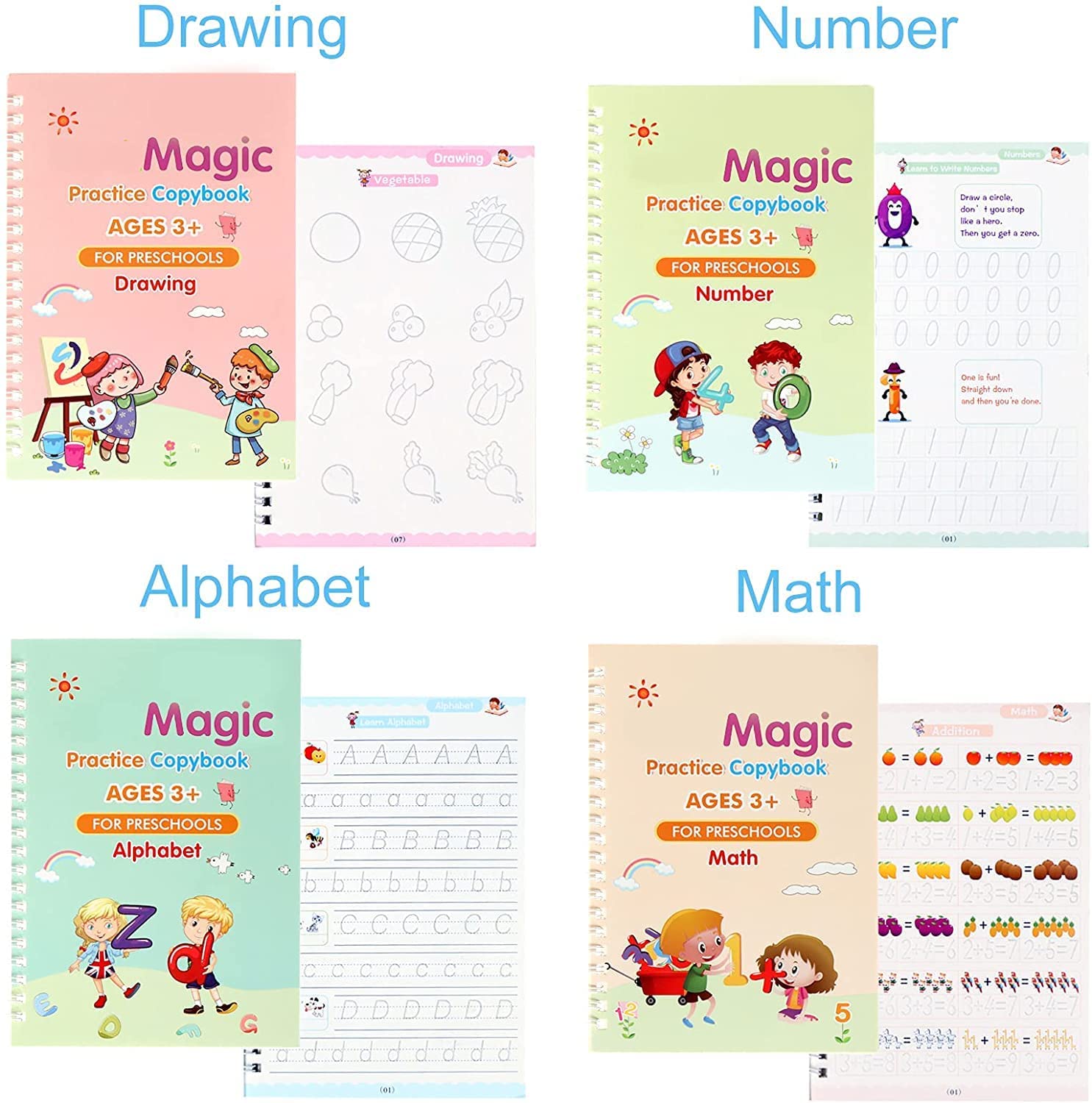 Magic Practice Copybook for Kids — Reusable Writing Book