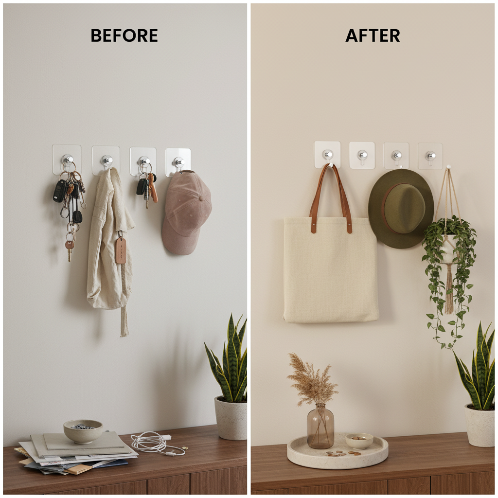 Heavy Duty Self-Adhesive Wall Hooks (Pack of 10)