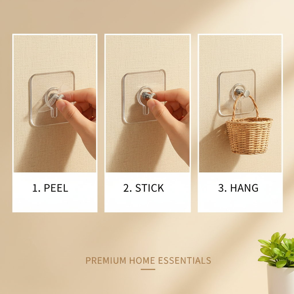 Heavy Duty Self-Adhesive Wall Hooks (Pack of 10)